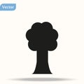 Tree icon. Forest symbol. Flat web sign on white background. Vector Royalty Free Stock Photo