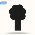 Tree icon. Forest symbol. Flat web sign on white background. Vector Royalty Free Stock Photo