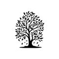 Tree Icon hand draw black agriculture colour logo symbol perfect Royalty Free Stock Photo