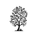 Tree Icon hand draw black agriculture colour logo symbol perfect Royalty Free Stock Photo