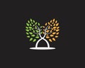 Tree icon logo vector concept of a stylized