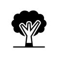 Black solid icon for Tree, nature and environment Royalty Free Stock Photo