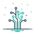 Mix icon for Tree, network and circuit Royalty Free Stock Photo