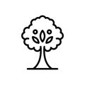 Black line icon for Tree, plant and foliage Royalty Free Stock Photo