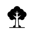 Black solid icon for Tree, plant and forest Royalty Free Stock Photo
