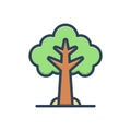 Color illustration icon for Tree, plant and forest Royalty Free Stock Photo