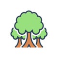 Color illustration icon for tree, ecology and nature Royalty Free Stock Photo