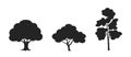 Tree icon set. nature and environment design element. silhouette vector images