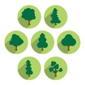 Tree icon set. Royalty Free Stock Photo