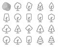 Tree icon set vector illustration. Contains such icon as Plant, Eco, Wood, Forest, Nature, Garden and more. Expanded Stroke