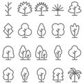 Tree icon set vector illustration. Contains such icon as Plant, Botany, Coconut, Forest, Nature, Garden and more. Expanded Stroke