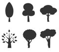 Tree icon on white background. tree silhouette icons set. Royalty Free Stock Photo