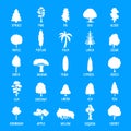 Tree icons set, simple style