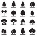 Tree icons set. Tree symbols, vector illustration isolated on white. Royalty Free Stock Photo