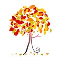 Tree Illustration - Abstract Vector Autumn Tree Royalty Free Stock Photo