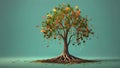 A tree that initially has weak and withered roots slowly grows and strengthens as the persons selfesteem and selfconcept