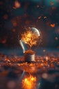 Tree inside glowing light bulb Royalty Free Stock Photo