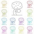 Tree, jacaranda multi color icon. Simple thin line, outline of tree icons for ui and ux, website or mobile application