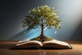 The tree of knowledge, fantasy image concept of knowledge and wisdom Royalty Free Stock Photo