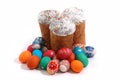 Tree Kulich and Easter Eggs Royalty Free Stock Photo