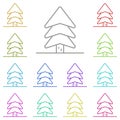 Tree, larch multi color icon. Simple thin line, outline of tree icons for ui and ux, website or mobile application