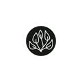 Tree leaf logo design template, vegan icon.