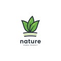 Tree leaf nature herb logo line filled icon symbol bold style