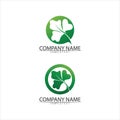 Tree leaf vector and green logo design friendly concept