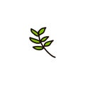 Tree leaf vector icon. leaf vector illustration. vector symbol ash neem leaf clip art. cartoon