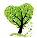Tree with leafs shaped as a heart icon vector Royalty Free Stock Photo