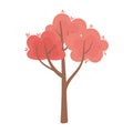 Tree leaves botanical cartoon isolated icon style