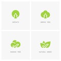 Tree and leaves - nature logo set