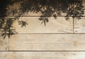 Tree leaves shadow on Wood planks Nature Abstract background Royalty Free Stock Photo