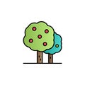 Tree, lemon color gradient vector icon