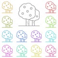 Tree, lemon multi color icon. Simple thin line, outline of tree icons for ui and ux, website or mobile application