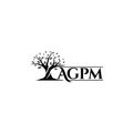 Tree with letter AGPM logo design concept flat style Royalty Free Stock Photo