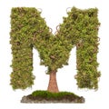 Tree letter M. Tree in shaped of letter M, 3D rendering