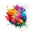 Tree of life. Bright colorful watercolor stain splash splatter brush stroke on white background. Modern vibrant aquarelle spot. Royalty Free Stock Photo