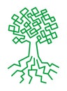 The tree of life. Tree drawn by a single line symbol drawing. Royalty Free Stock Photo