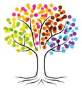 Tree of life. Four seasons. Vector artistic illustration. Royalty Free Stock Photo