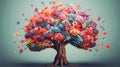 tree of life full of flowers Generative AI