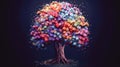 tree of life full of flowers Generative AI