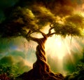 Tree of life in the Garden of Eden Royalty Free Stock Photo