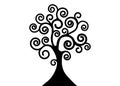 Tree of life icon, Tree natural logo and black tree ecology illustration symbol icon vector design isolated on white background Royalty Free Stock Photo