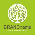 Tree of life logo in a round frame. Royalty Free Stock Photo