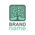 Tree of life logo in a square frame. Royalty Free Stock Photo