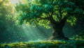 Tree of Life Metaphor Hope Growth and Wish Fulfillment in Sunlight Royalty Free Stock Photo