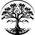 Tree of life - minimalist and simple silhouette - vector illustration Royalty Free Stock Photo