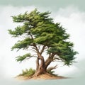 Tree Of Life: Realistic Yet Stylized Watercolor Clipart With Hdr Effect