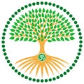 Tree of life with the sign Aum, Om, Ohm sign. Royalty Free Stock Photo